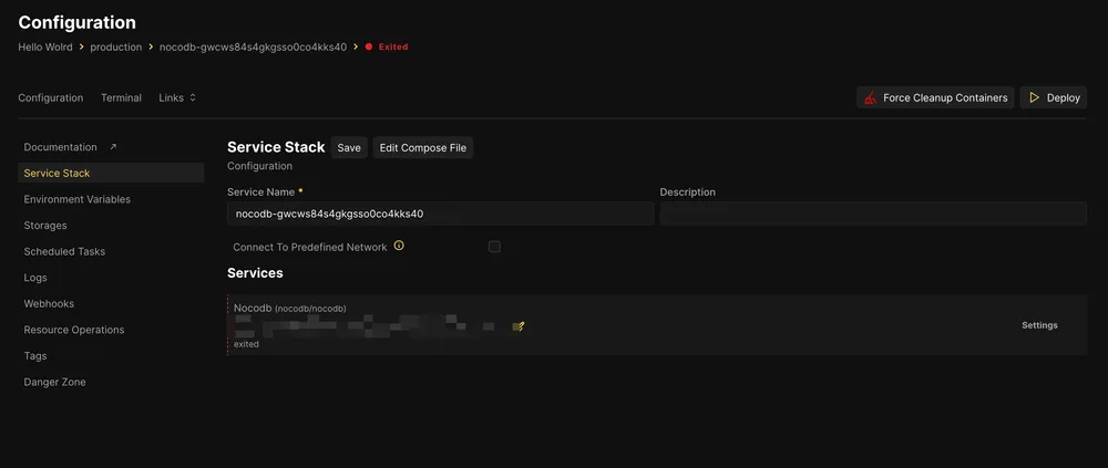 NocoDB Configuration